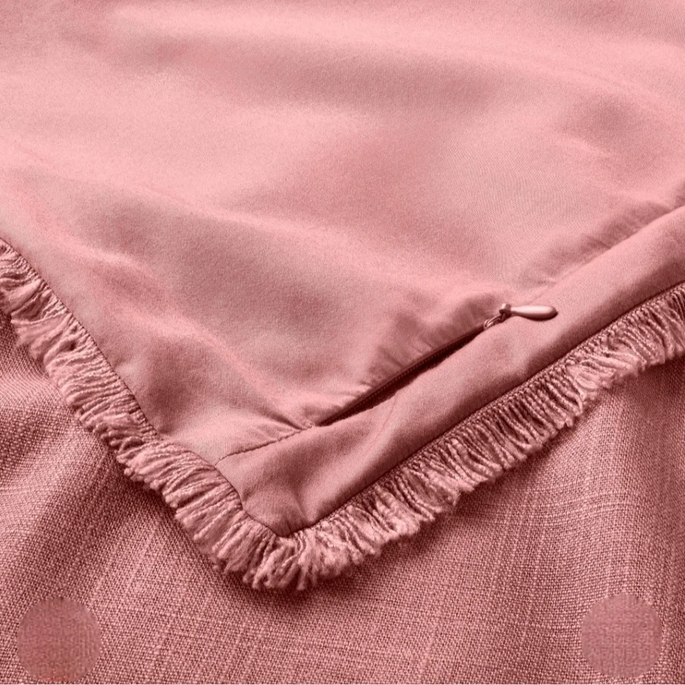Casaluna Full/Queen Heavyweight Linen Blend Comforter & Sham Set Rose